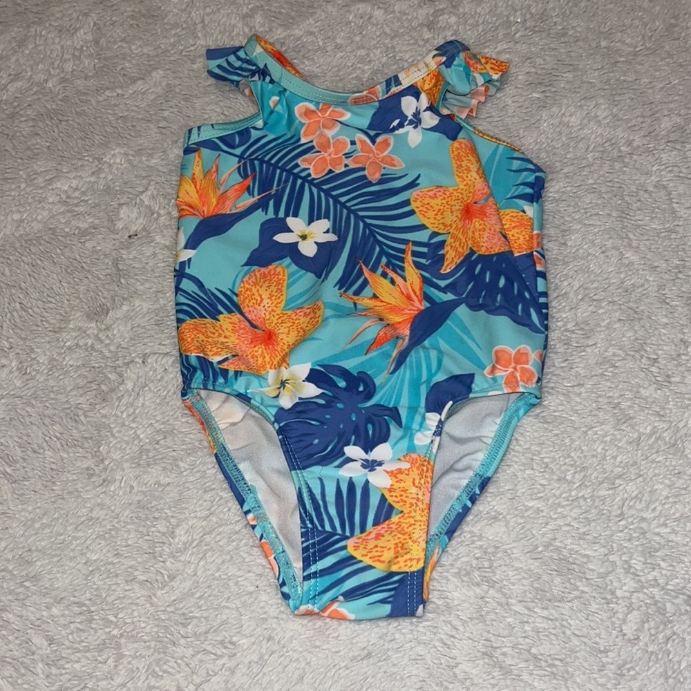 The childrens place printed tropical bathing suit one piece